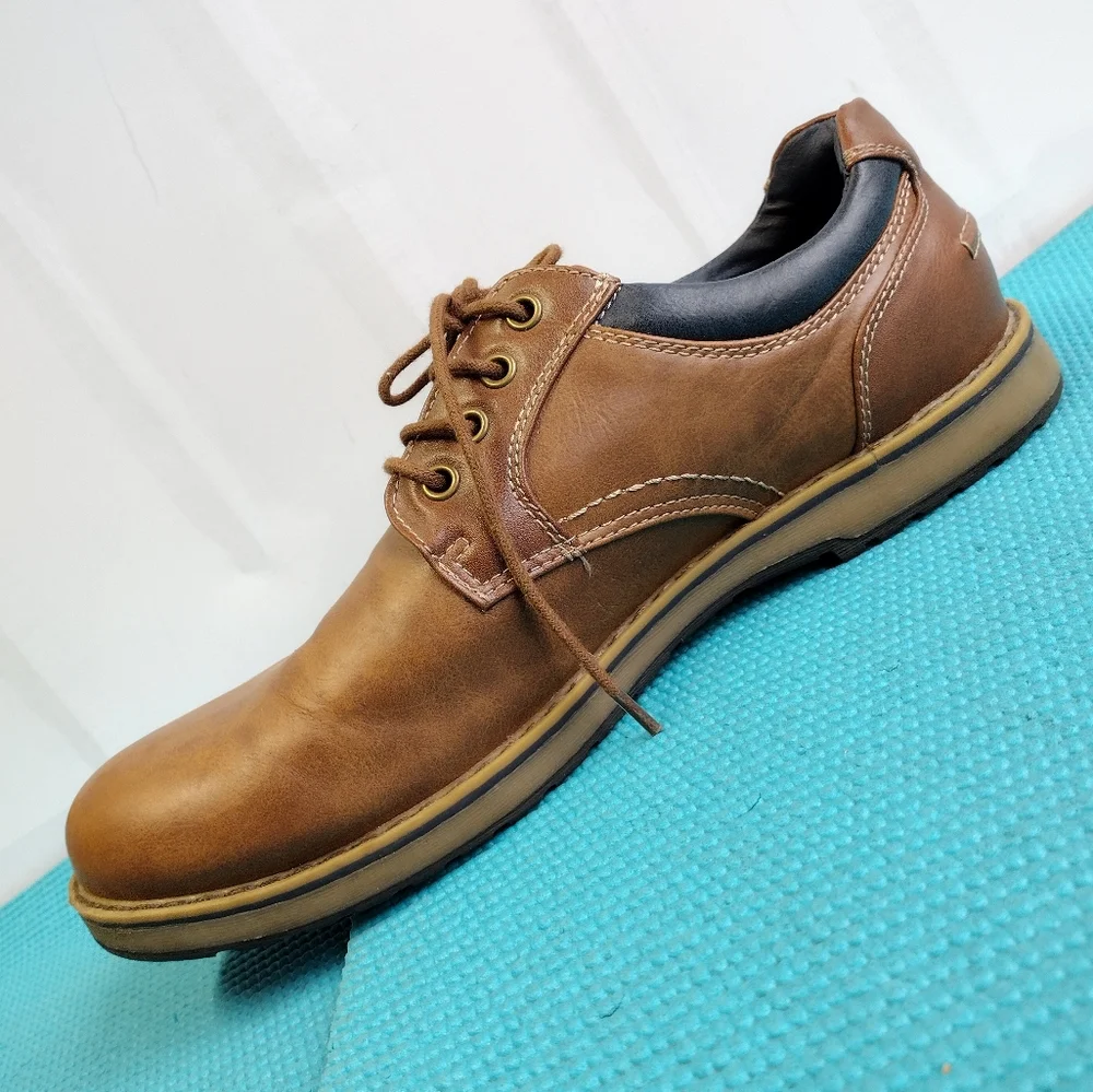 Izod Men's Casual Oxford Lace Up Brown Tan Dress Shoes 10.5M